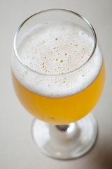 Light beer on gray