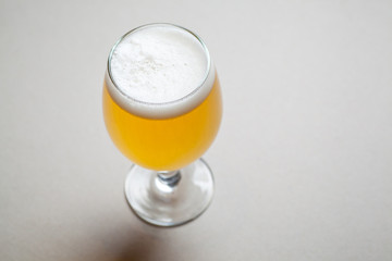 Light beer on gray