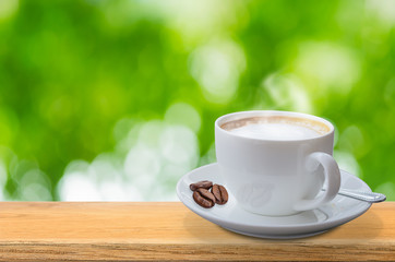 Coffee cup on the table.