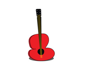 cartoon guitar vector 