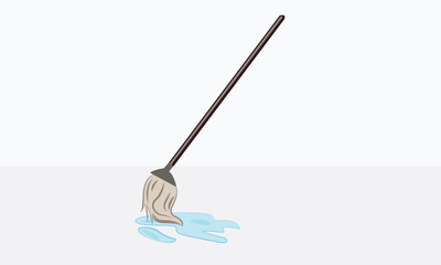sweeper wiper cleaner stick vector