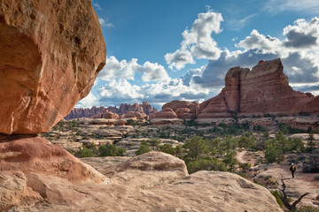 Atie hiking at Elephant Hill at CanyonLands NP