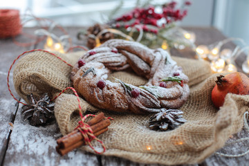 Variation of Christmas stollen with cookies