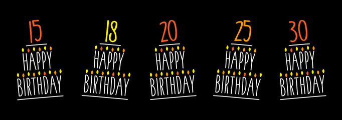 Happy birthday cake - 15 to 30