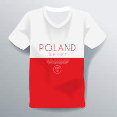 Poland Shirt : National Shirt Template : Vector Illustration