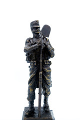 Bronze figurine of a Spanish soldier Sapper nineteenth century w