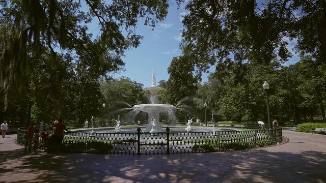 The Forsyth Park Fountain, Savannah, Georgia, USA, SEP 2016