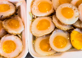 Fried quail eggs