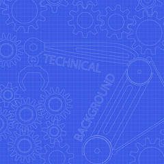 Obraz premium Abstract technology background. Vector blueprint. Technical illustration on graph paper.