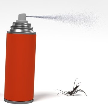 3d render of spray killing insect