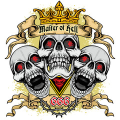 grunge skull coat of arms