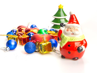 Santa Claus and gifts of box