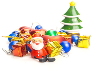 Santa Claus and gifts of box