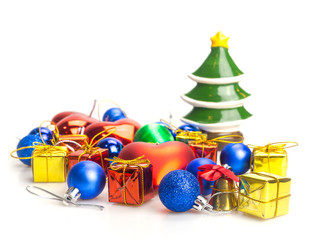 Gifts of box and colorful balls