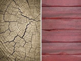 Fototapeta premium Wood texture. Lining boards wall. Wooden background. pattern. Showing growth rings. set