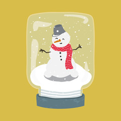 Bright illustration of hand drawn snow globe.