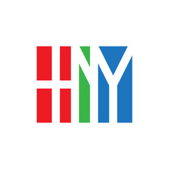 HNY initial logo. Monogram logotype. Vector design element