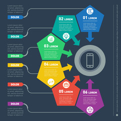 Vector infographic of technology or education process. Business