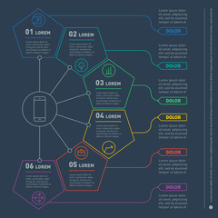 Web Template of a infochart, diagram or presentation made from l