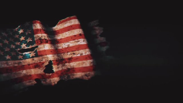 Grunge usa flag on a black background