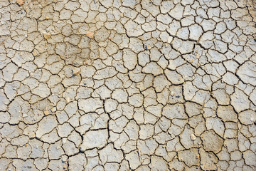 Dry cracked soil surface