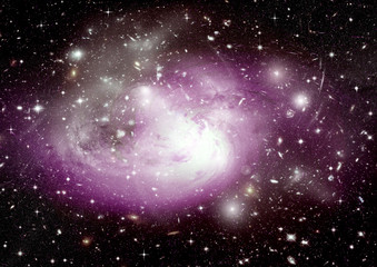 Stars, dust and gas nebula in a far galaxy