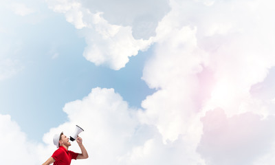 Guy making announcement