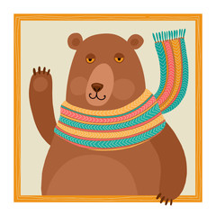 Cute cartoon bear. Template cards or invitations