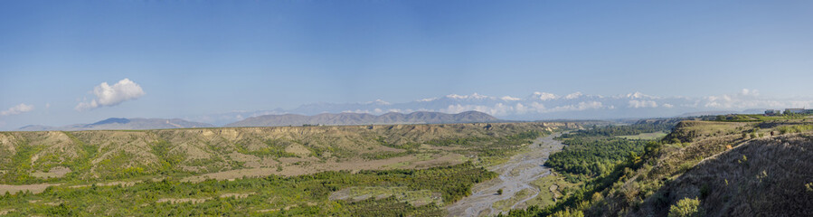 Fototapeta na wymiar Caucasus mountains in Azerbaijan, panorama
