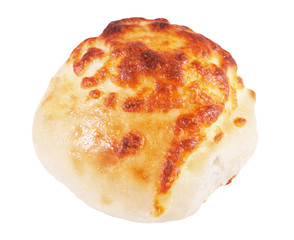 Bun with cheese isolated on a white background