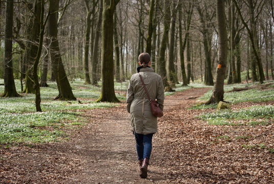 women walking in a forrest