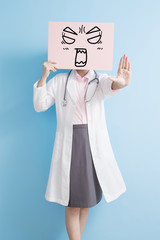 woamn doctor take angry billboard