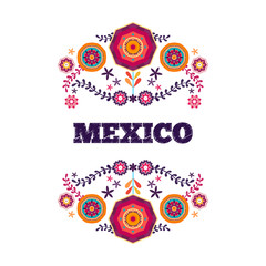 Fototapeta na wymiar Mexican pattern, beautiful ethnic ornamert