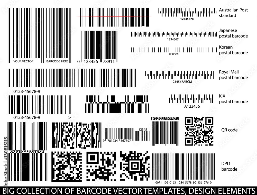 Wall mural barcode templates vector set