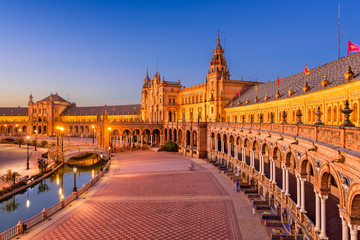 Fototapeta na wymiar Spanish Square in Seville Spain
