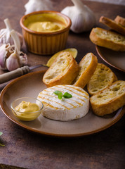 Grilled camembert with dijon mustard