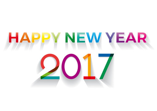 happy new year 2017 creative colorful text