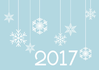 Fototapeta na wymiar new year 2017 creative blue background for calendar cover o post