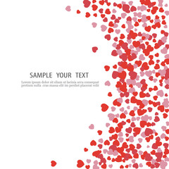 Red hearts confetti Valentines day