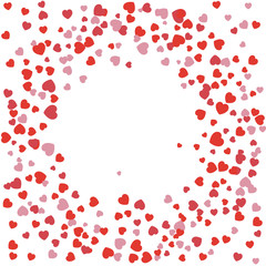 Festive background Red hearts arranged in a circle