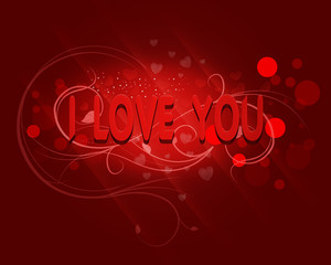 'I LOVE YOU' 3d texts is digitally created for the concept of Valentine day