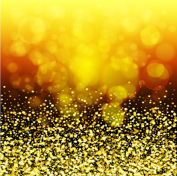 abstract golden glow. Christmas background with gold magic star