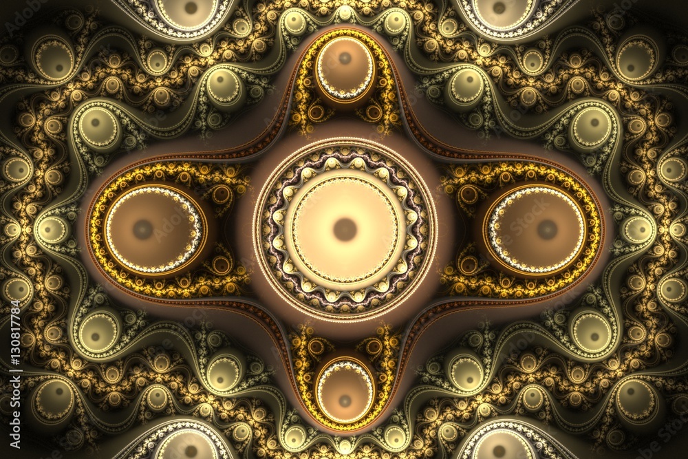 Poster abstract bright multicolored fractal computer generated image