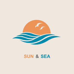 abstract design of sun and sea icon