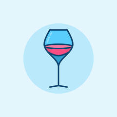 Glass of wine flat icon