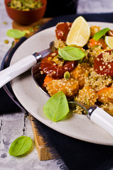 Salad with roasted vegetables