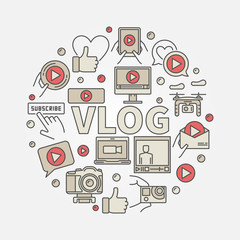 Vlog circular colorful illustration