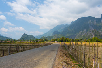 Fototapeta na wymiar landscape at Vang Vieng, Laos
