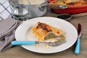 Endive au jambon dans une assiette