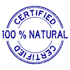 Grunge blue 100 % natural certified round rubber stamp